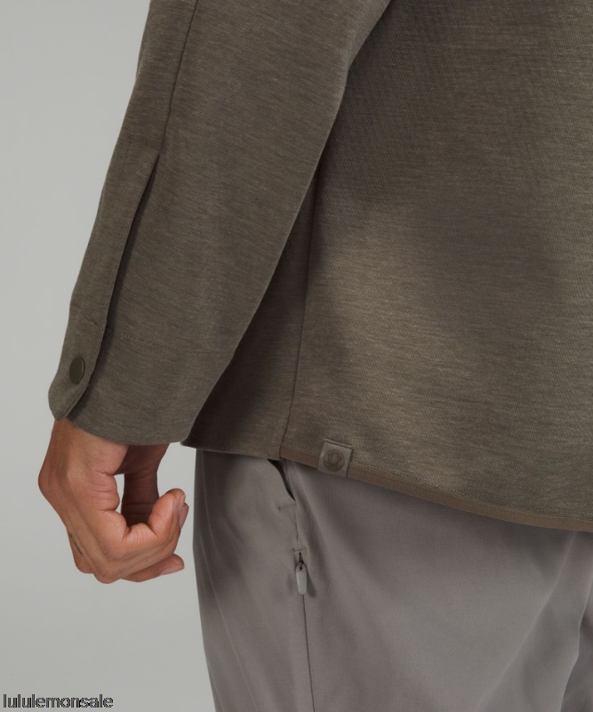 Lululemon Verkauf DELULU624 | Gridliner Fleece-overshirt Melierter Johannisbrotbraun